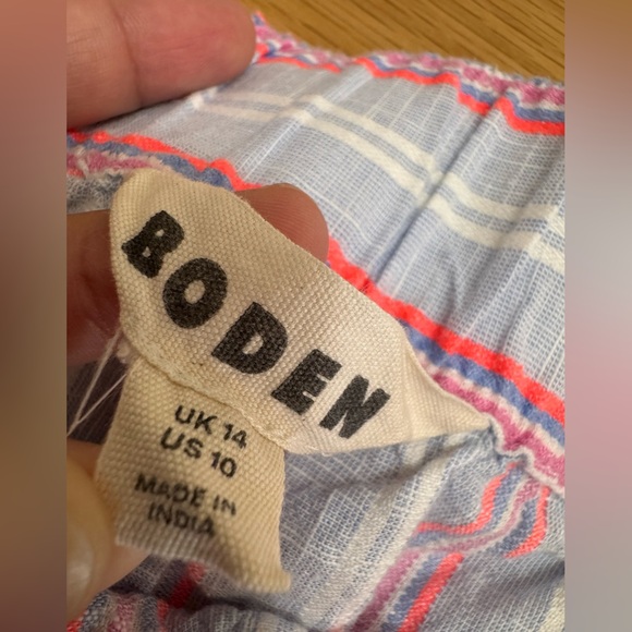 Boden Striped Tassel Shorts | Size 10 US | Cotton Blend Summer Lounge - Picture 9 of 10